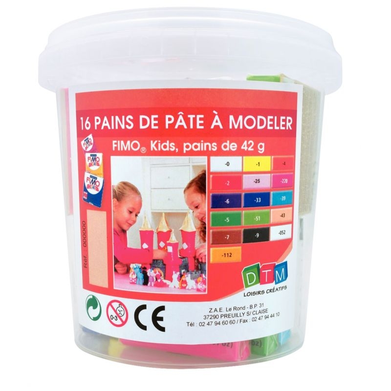 Atelier Fimo Kids, 16 pains de 42 grammes de pâte à modeler | MilBulles