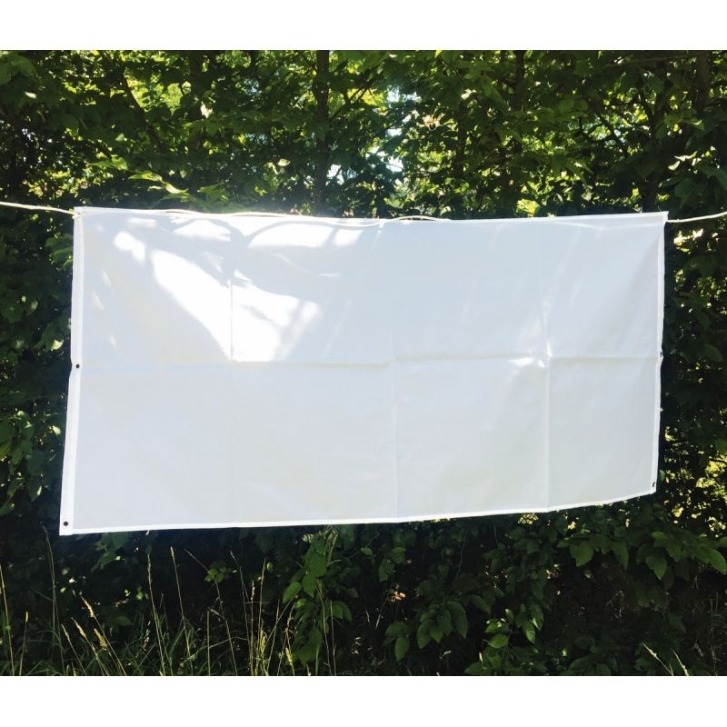 Bannière en polyester blanc 130×62 cm
