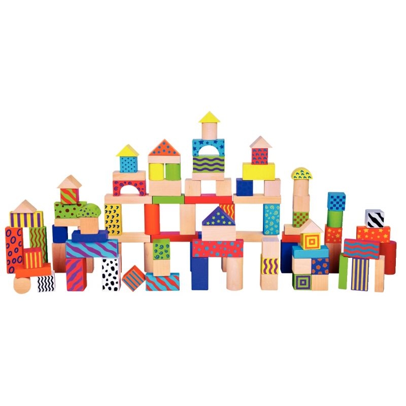 Baril de 100 blocs de construction en bois | MilBulles