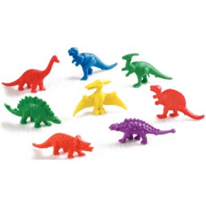 Baril de 128 dinosaures 6 couleurs assorties : rouge, orange, bleu, violet, jaune et vert