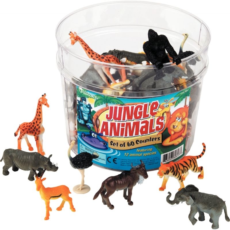 Baril de 60 animaux de la jungle