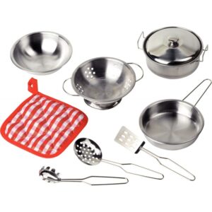 Batterie de cuisine en métal, 9 pièces assorties