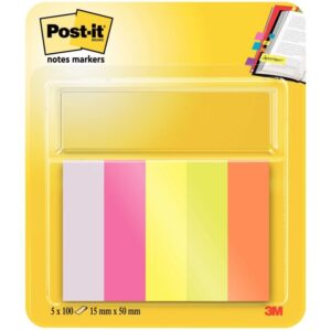 Blister de 5 distributeurs de 100 marque-pages notes markers post-it