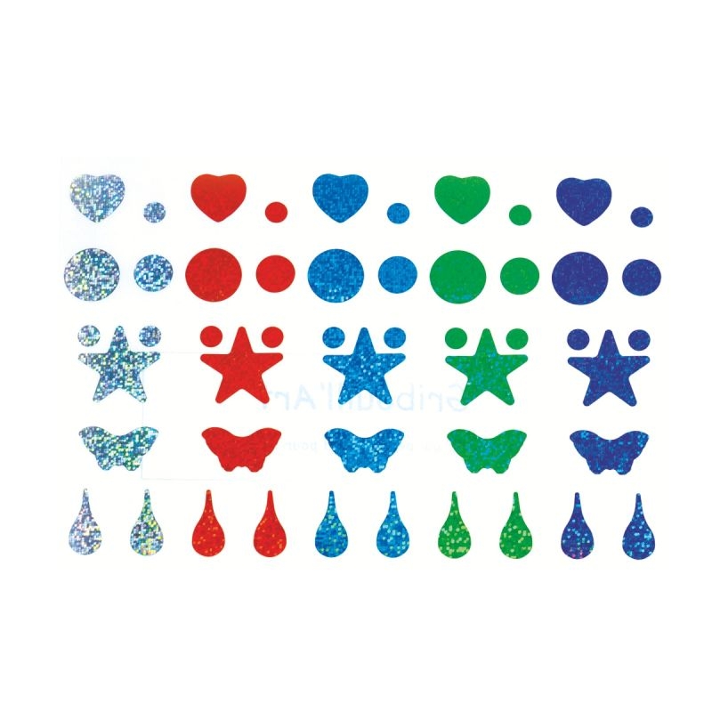 Blister de 575 gommettes holographiques assorties