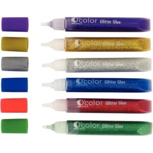 Blister de 6 tubes gel paillettes 9.5ml couleurs assorties