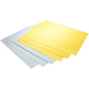 Bloc de 10 feuilles de carton nacré A4, 300G  : 5 or et 5 argent