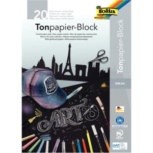 Bloc de 20 feuilles de papier couleur 21×29,7 cm 130 g  noir