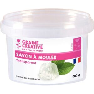 Bloc de 500 grammes de savon à mouler transparent