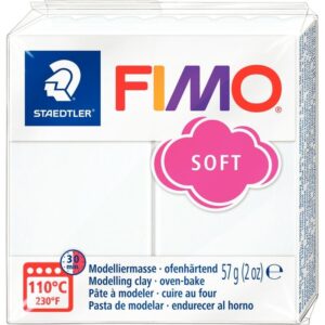 Bloc de pâte à modeler Fimo Soft 57 grammes blanc
