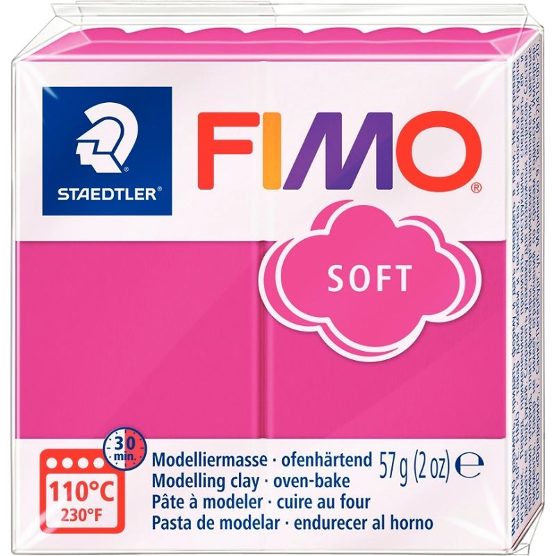 Bloc de pâte à modeler Fimo Soft, 57 grammes, framboise