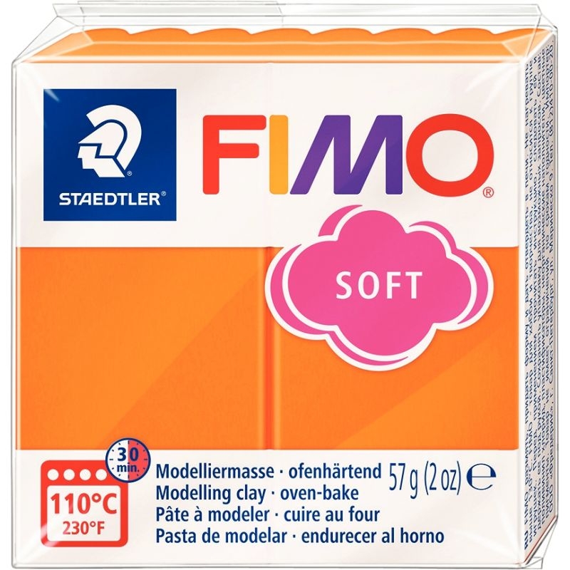 Bloc de pâte à modeler Fimo Soft 57 grammes mandarine