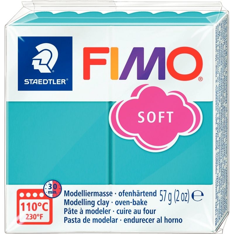 Bloc de pâte à modeler Fimo soft 57 grammes menthe