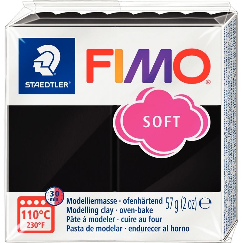 Bloc de pâte à modeler Fimo Soft 57 grammes noir