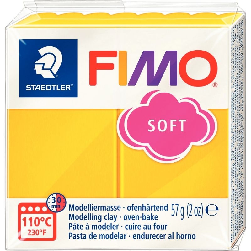 Bloc de pâte à modeler Fimo Soft 57 grammes tournesol