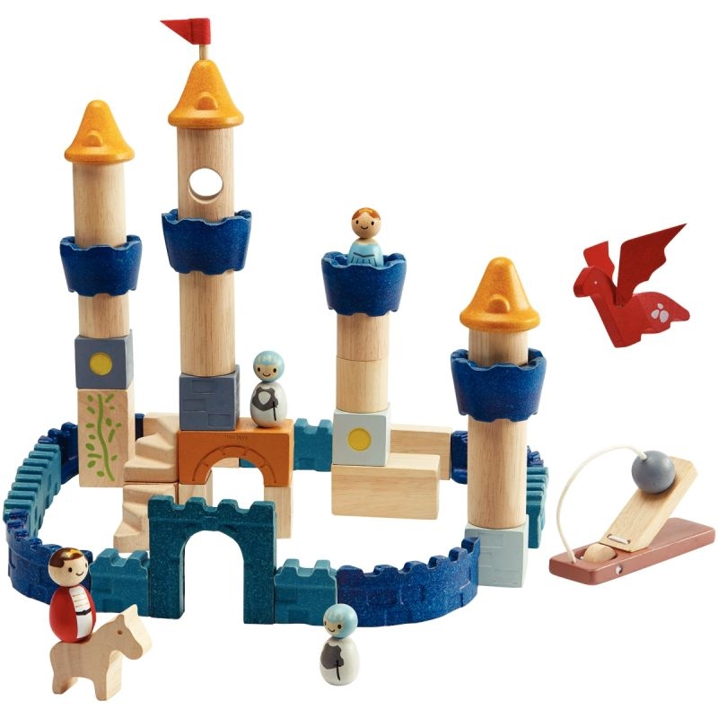 Blocs château de la Reine, 47 pièces en bois PLANTOYS