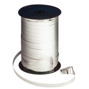 Bobine de 250m de longueur sur 7 mm de largeur de bolduc lisse argent métallisé