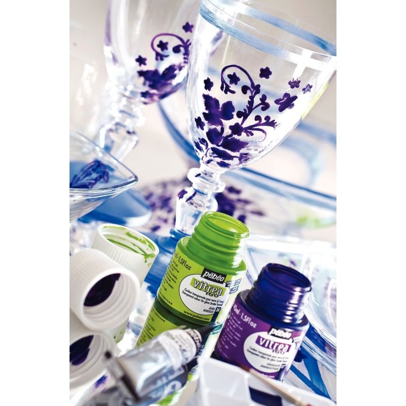 Boite de 10 flacons 45ml de peinture VITREA 160