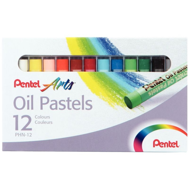 Boite de 12 pastels à l’huile 8 mm