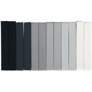 Boite de 12 pastels sec carre assorties camaieu de gris