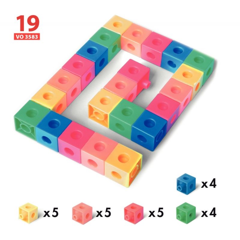 Boite de 24 fiches d’activités pour le jeu de construction cubes colorés