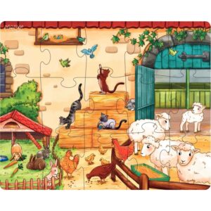 Boite de 3 puzzles progressifs, les animaux de la ferme