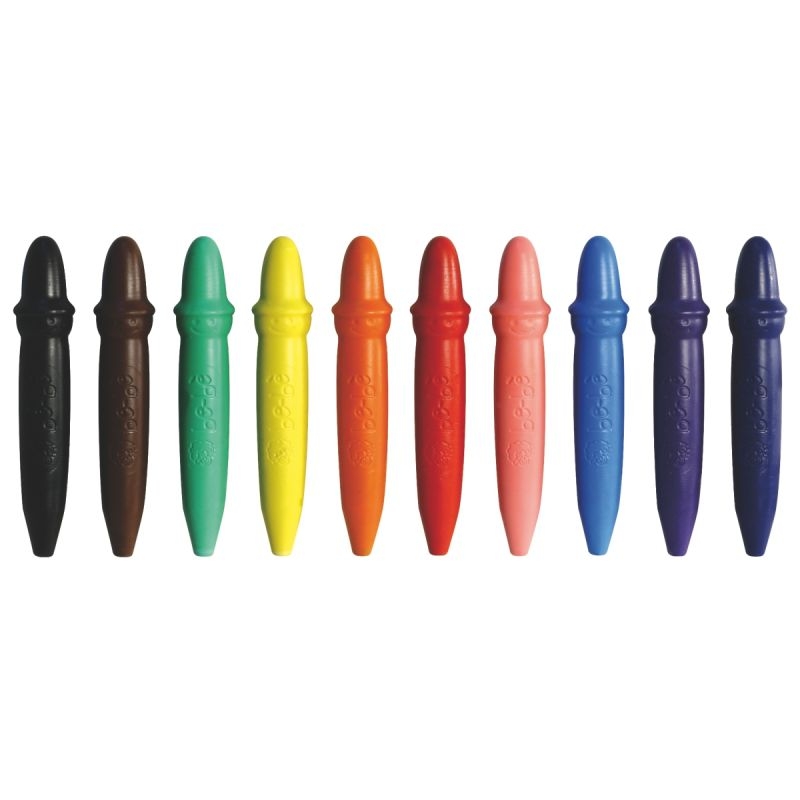 Crayon de couleur GENERIQUE Omyacolor - Craie A La Cire Bebe Incassable + 2  Taille Crayons - Boite De 40