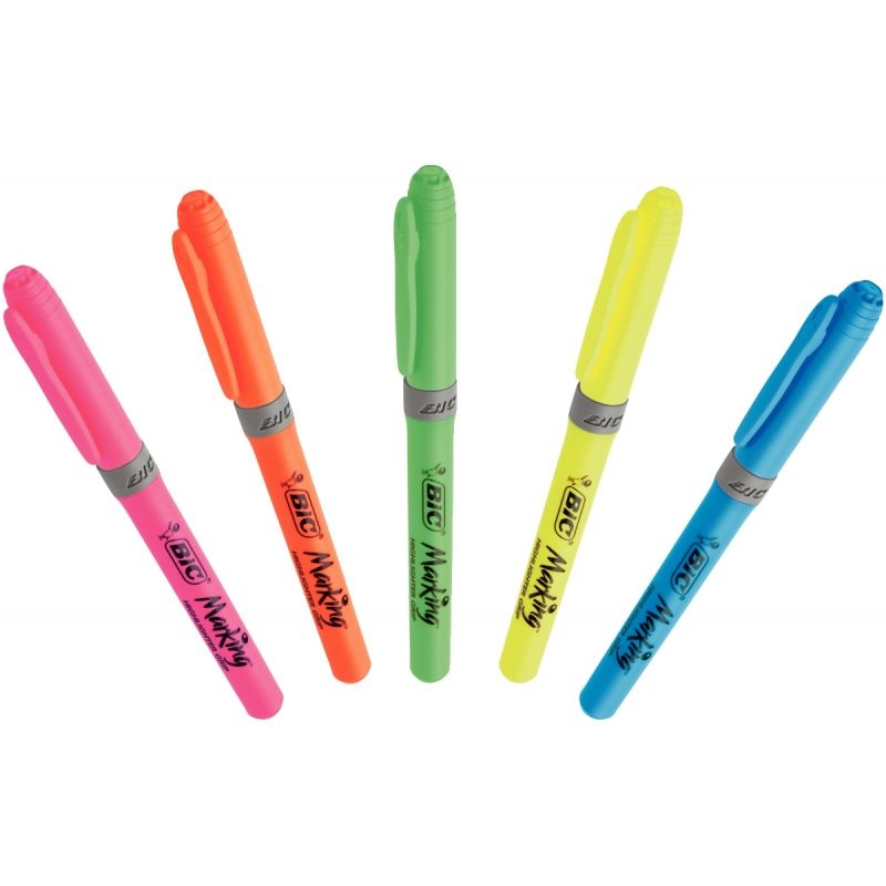 Boite de 5 surligneurs Highlighter grip assortis