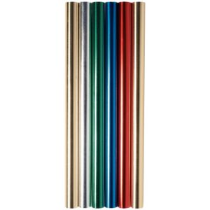 Boite de 6 rouleaux de feuilles aluminium double face 90 g/m², 5mx0,50 couleurs assorties