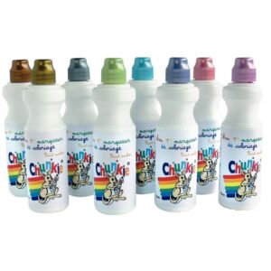 Boite de 8 marqueurs Chunkie 75ml  or, argent, cuivre, turquoise, rose, mauve, corail et jade