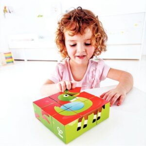 Boite de 9 cubes puzzles animaux de la ferme