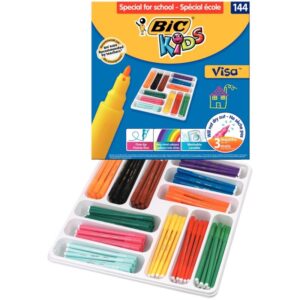 Boîte Classpack de 144 Visa couleurs assorties pointe fine