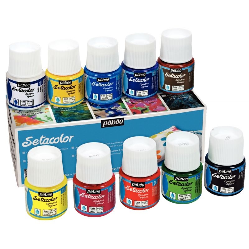 Boîte de 10 flacons 45 ml SETACOLOR, opaque