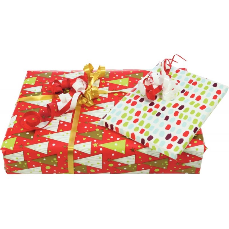 Boîte de 10 rouleaux de papier cadeau motifs assortis 2 x 0,70 m