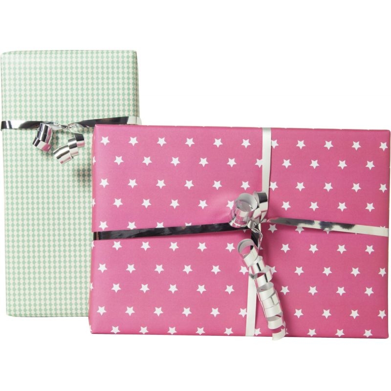 Boîte de 10 rouleaux de papier cadeau motifs assortis 2 x 0,70 m