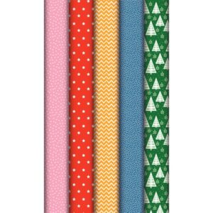 Boîte de 10 rouleaux de papier cadeau motifs assortis 2 x 0,70 m
