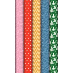 Boîte de 10 rouleaux de papier cadeau motifs assortis 2 x 0,70 m