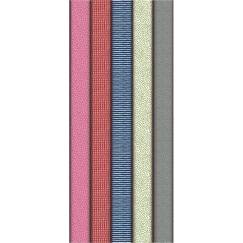 Boîte de 10 rouleaux de papier cadeau motifs fantaisies assortis 2 x 0,70 m