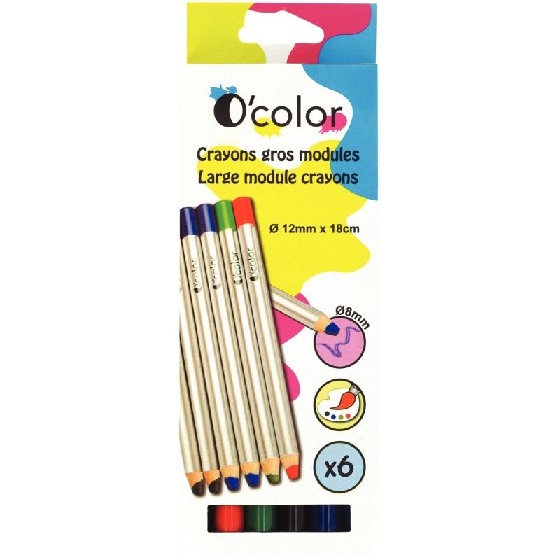 Boîte de 6 crayons gros module