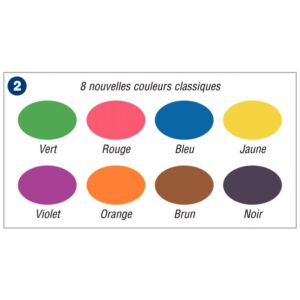 Boîte de 8 marqueurs 75 ml Chunkie  vert, rouge, bleu, jaune, violet, orange, brun et noir