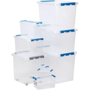 Boîte de rangement avec couvercle QLINE 62L