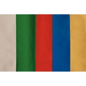 Carton de 10 rouleaux de papier métallisé 1 face 200x70cm couleurs assorties ( bleu, vert, rouge, or et argent )