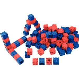 Carton de 100 cubes encastrables 2 couleurs assorties