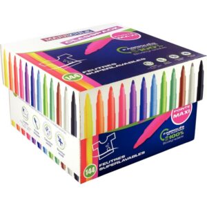 Classpack de 144 maxi feutres pointe large couleurs assorties