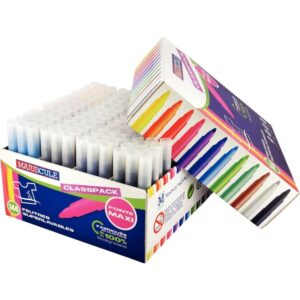 Classpack de 144 maxi feutres pointe large couleurs assorties