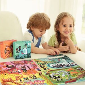 Coffret de 4 puzzles progressifs, les animaux du zoo