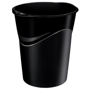 corbeille a papier ovale 14 litres noire recyclable