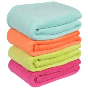 Couverture polaire microfibre anis