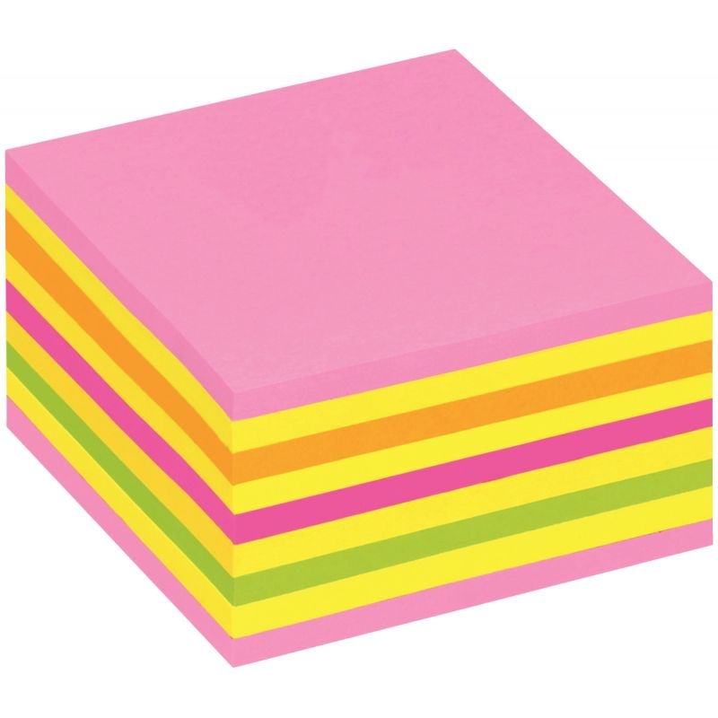 Cube de 450 feuilles de notes post-it néon rose