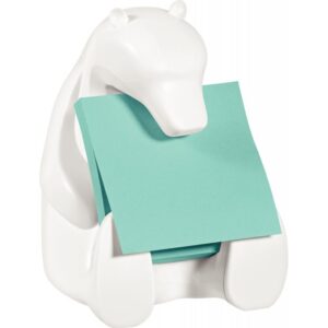 Dévidoir ours blanc avec bloc z-notes super sticky