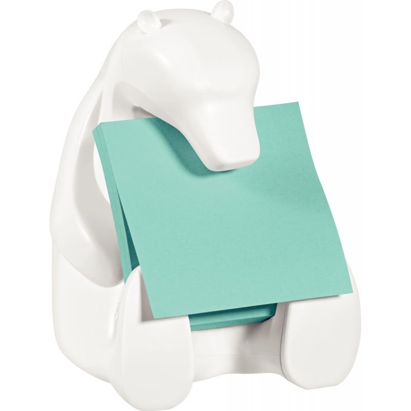 Dévidoir ours blanc avec bloc z-notes super sticky